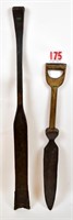 Primitive peat moss cutter, and tile spade