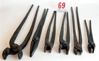 6 pair blacksmith tongs