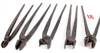 5 pairs of Blacksmith tongs