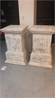 Pair Large wood pedestals 
26 x 26 x 41 
White