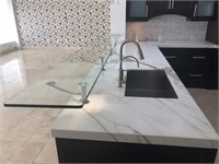 Kitchen cabinets & Marble Tops + Glass Counter