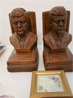 Kennedy bookends, stained glass plaque
