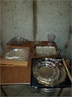 Silver plate and crystal collection