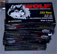 Six 20 Round Boxes of Wolf .223 Remington