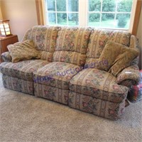 Reclining sofa - tan color w/fruit print