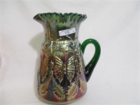 Fenton green Butterfly & Fern water pitcher-Soda