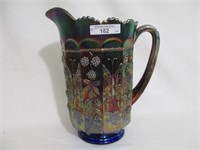 Fenton blue Butterfly & Berry water pitcher