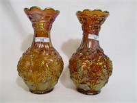 Imperial amber Loganberry vase w/wonderful
