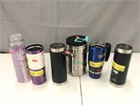 Tumblers without lids (one has lid but is used