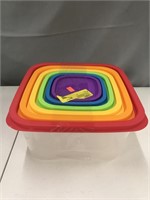 Assorted colorful tupperware (opened/like new