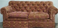 ROSE CUT VELVET BUTTON TUFTED SOFA