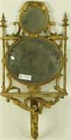 19th CENTURY CARVED & GILDED MIRRORED SHELF