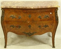 19th CENTURY FRENCH KINGWOOD MARBLE TOP CHEST