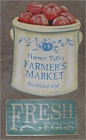 FARMERS MARKET AND FRESH EGGS SIGN