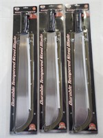 Lot of (3) 1/8" Machetes with sleeves