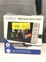La Crosse multi color alarm clock (opened box)
