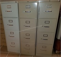 Trio of HON Metal File Cabinets