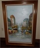 Street View of Paris High Quality Acrylic Painting