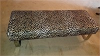 Brass Leopard Theme Bedroom Bench