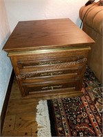 Pair of Beautiful 3-Drawer Oak End Tables