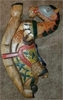Large Hand Carved Folk Art Rocking Horse
