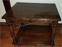 Pair of Railway Furniture Double Tier End Tables