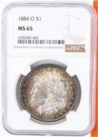 Coin 1884-O Morgan Silver Dollar NGC MS65