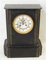 French open escapement marble mantle clock