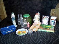 Mixed lot, vintage toys, glass bottles, ect