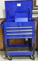 4 drawer rolling tool box with side shelves and