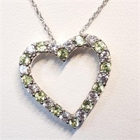 $200 S/Sil Peridot Cubic Zirconia Necklace