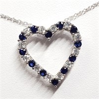 $200 S/Sil Created Sapphire Cubic Zirconia Necklac