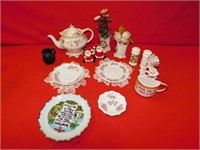 Teapot, glass ornaments