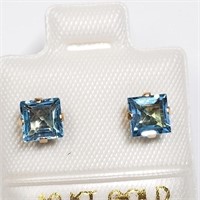 10K Blue Topaz Earrings