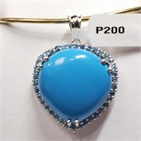 $1100 S/Sil Light Blue Natural Topaz And Stabilize