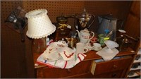 4 drawer shelf; coffee collection, grinders, mugs,