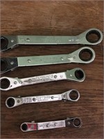 Set of five craftsman  ratchet wrenches