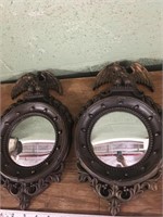 Pair of eagle mirrors with convex mirrors