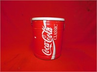 Larger Coca-Cola tin can with lid (14"H)