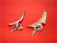 2 Brass bird ornaments (12"H x 10" W)