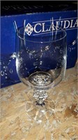 6 Claudia Bohemian Crystal 190 ml wine glasses