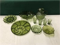 Ten Pieces of Green Glass