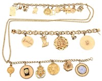 Gold Charm Bracelets and Chain