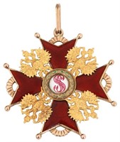 14K Russian Order of St. Stanislaus Pendant