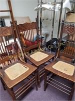 Cane bottom chairs (3)