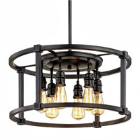 Romaro Row 6 Light Aged Bronze Dinette Chandelier