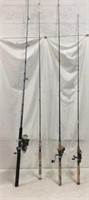 Four New Fishing Poles with Three Reels K15