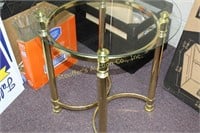 Glass and Brass end table