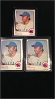 Three Ron Santos 1973 cards