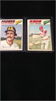 Two 1977 cards Tony Perez and Rollie fingers